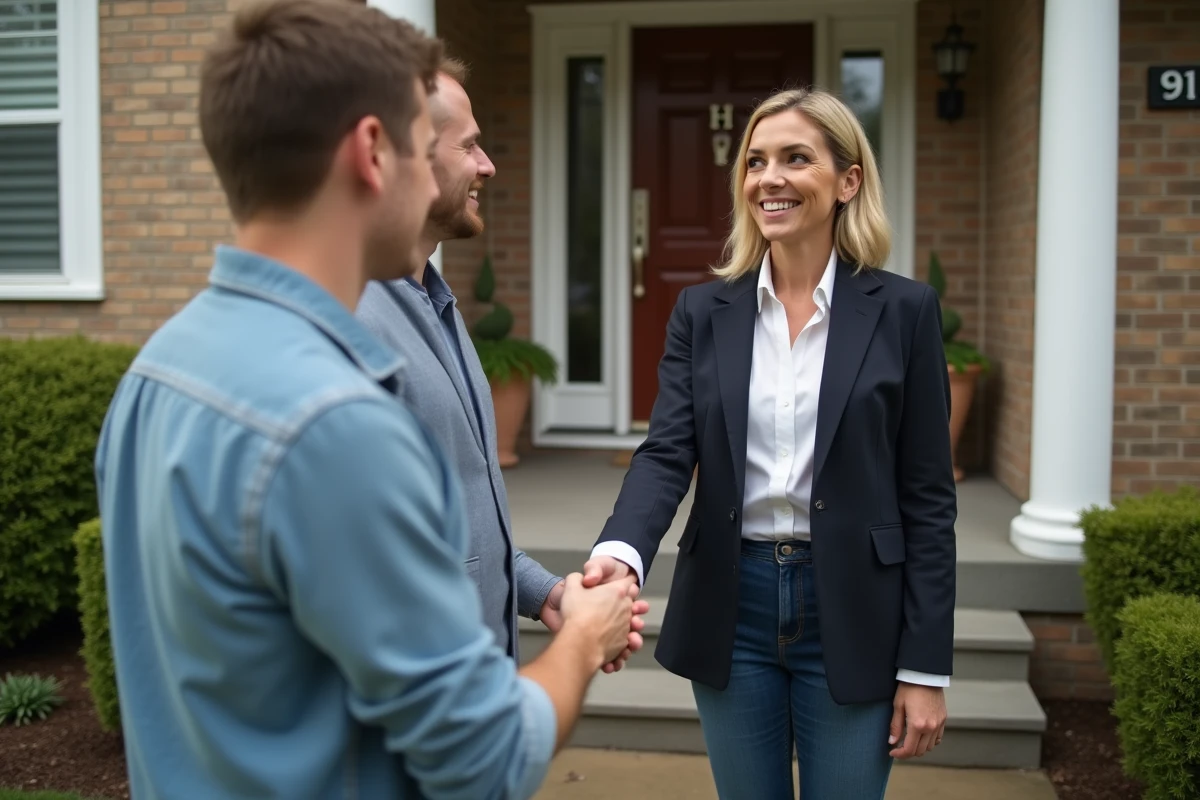 Agent immobilier serrant la main d