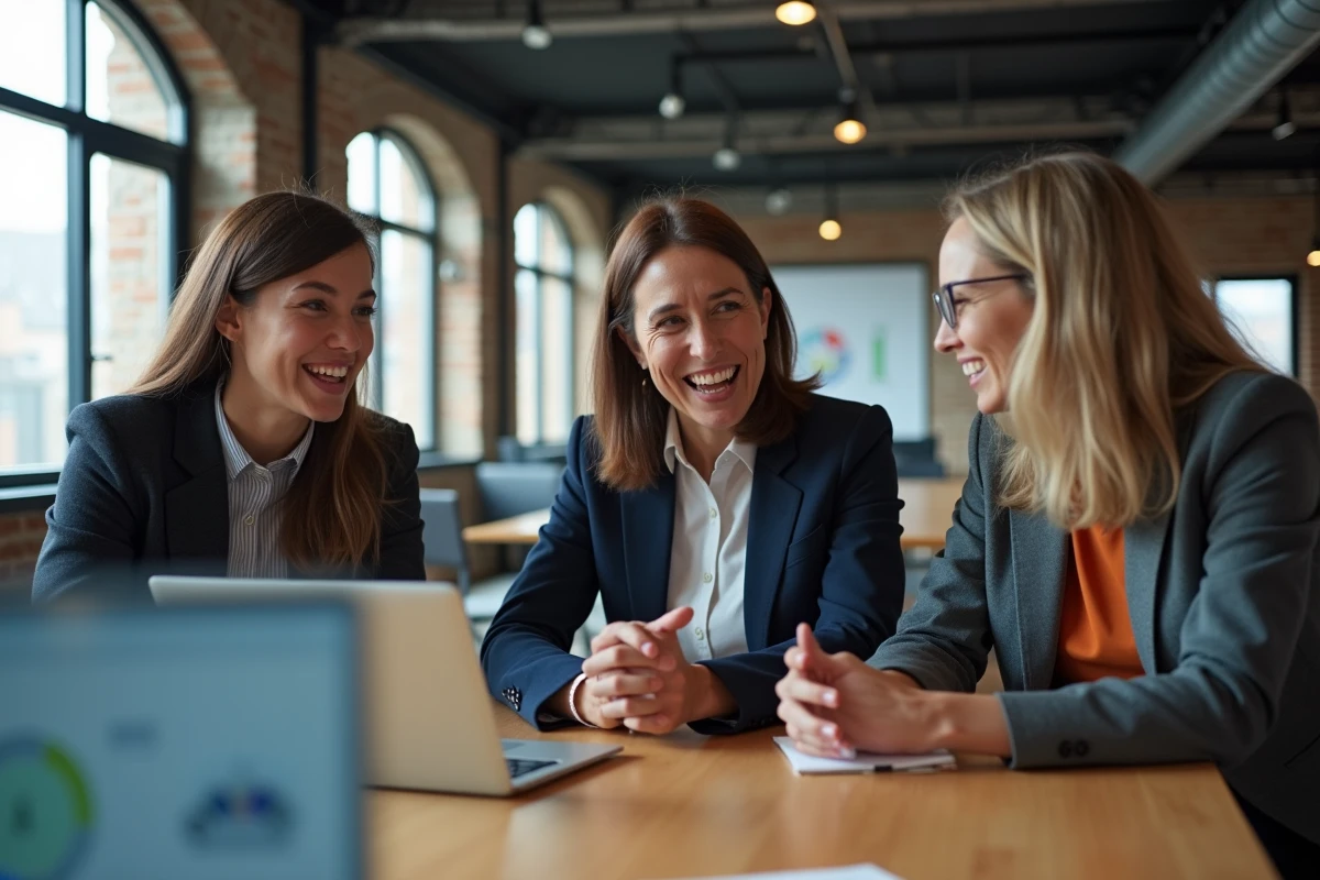Groupe de professionnels discutant d un prototype de tableau de bord