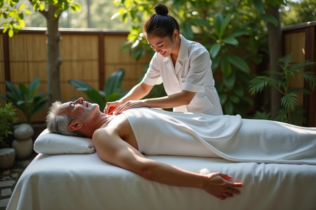 Homme recevant une séance d